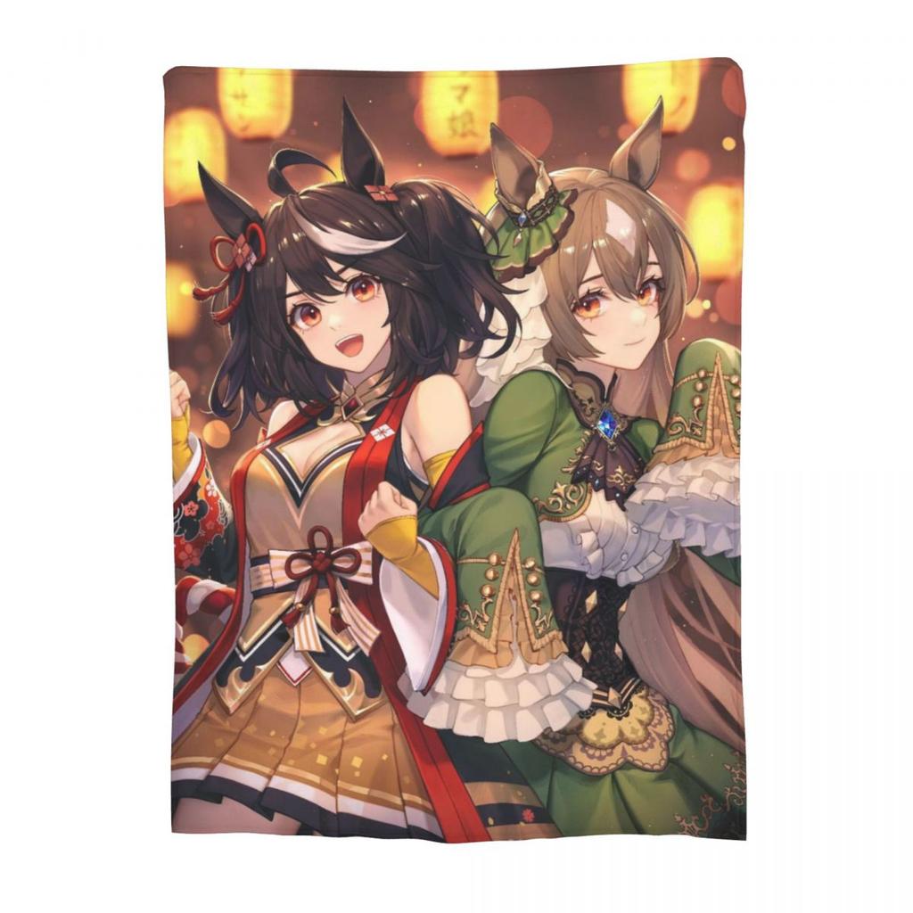Anime Uma Musume Pretty Derby Blanket Flannel Spring Autumn Multifunction Lightweight Throw Blankets for Bedding Office Quilt