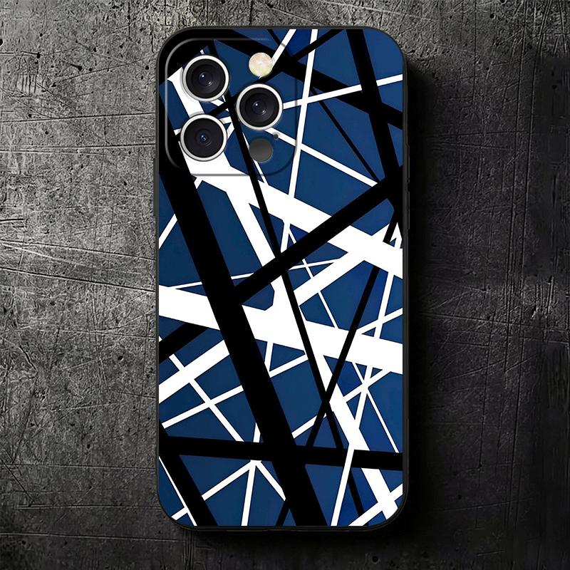 Eddie Van Halen Graphic Guitar Soft Phone Case for iPhone 16 16E 17 Air 15 Pro Max 14 Plus 13 Mini 11 12 7 Black Cover Back Shel