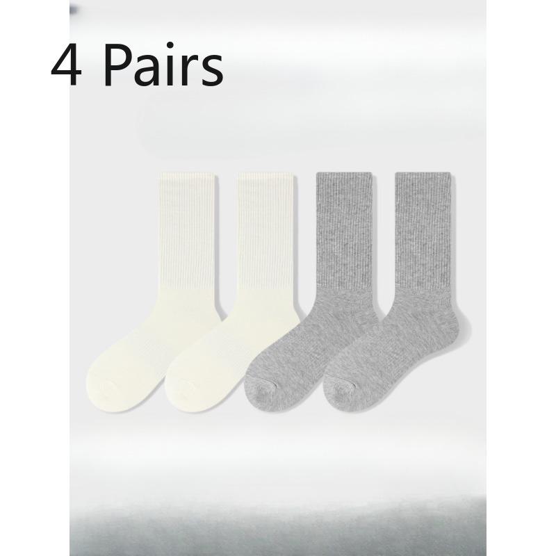 4 Paar Damen Frühling und Sommer Neue Mode Sport Freizeit Reine Farbe Deodorant Feuchtigkeitstransport In der Röhre Socken