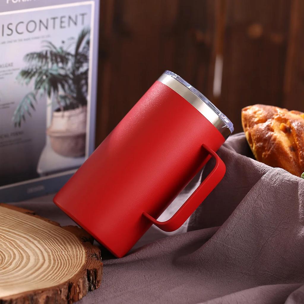 24oz Double-layer Stainless Steel Plastic Spray Mug Vacuum Cup Mug With Lid Cup for Coffee Cups Drinkware Beautiful Tea Mugs Bar