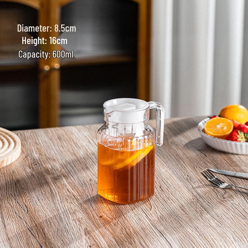 Striped Acrylic Cold Water Kettle for Tea, Juice, and Beverages