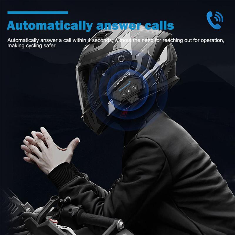 Zestaw słuchawkowy Bluetooth do kasku motocyklowego, bezprzewodowy zestaw głośnomówiący, stereofoniczny, wodoodporny, z głośnikiem do odtwarzania muzyki