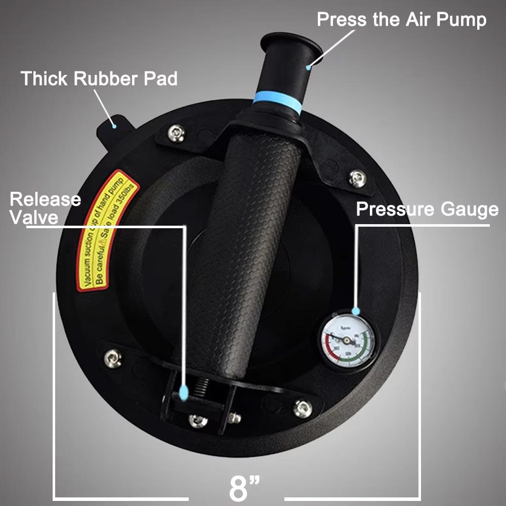 Heavy Duty Suction Cup Lifter New Pressure Gauge Industrial Glass Vacuum Suction Cups Lifting Glass,Window,Tiles Handling Tools