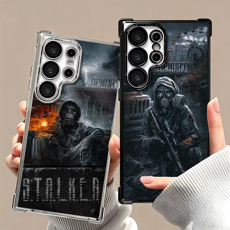 S-Stalker Game Cool Plating Phone Case For Samsung Galaxy S24 S25 FE S26 Edge S23 Ultra S22 S21 Plus S20 Anti-Fall Airabag Cover