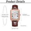 Square Waterproof Roman Analogue Watch with Leather Antique Simple and Stylish Square Watch for Men Perfect Gift for or Christmas Men's Watch Strap,