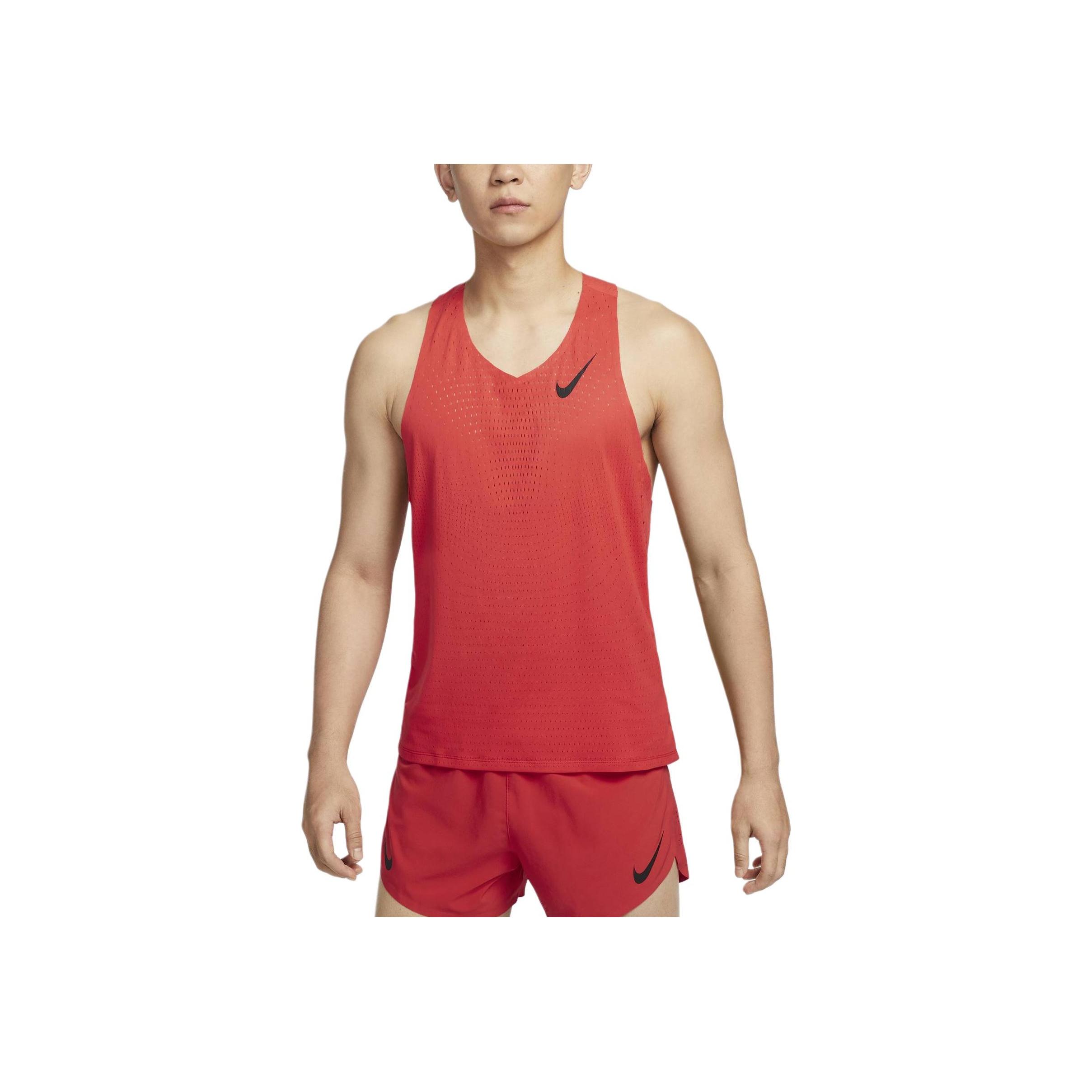 

Мужская беговая майка без рукавов Nike Aeroswift Dri-FIT ADV с логотипом, быстросохнущая, светло-красная, темно-красная, черная FN4232-696 2XL