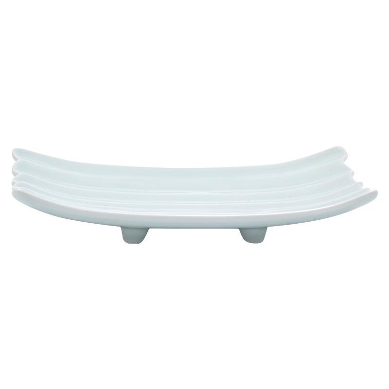 High-Legged Ceramic Plate for Tea, Snacks, Pastry, Fruit, Dim Sum, or Towel Tray - Chinese-Style Serving Dish