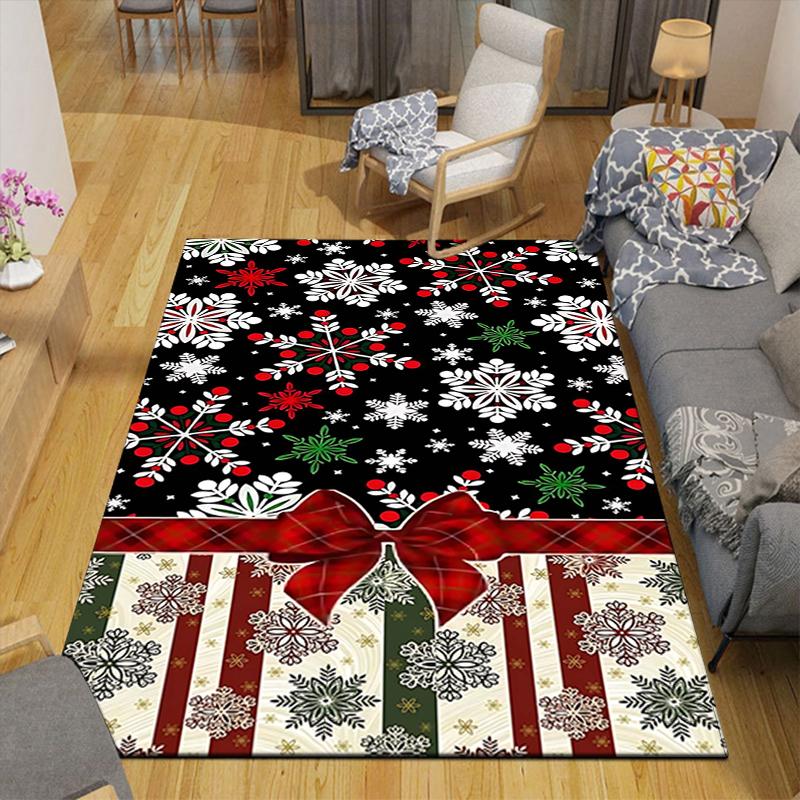 1Pc Christmas Gingerbread Decorations Rug Office Carpet Indoor Outdoor Doormat Nonslip Soft, Living Room Christmas Halloween Gift D91839