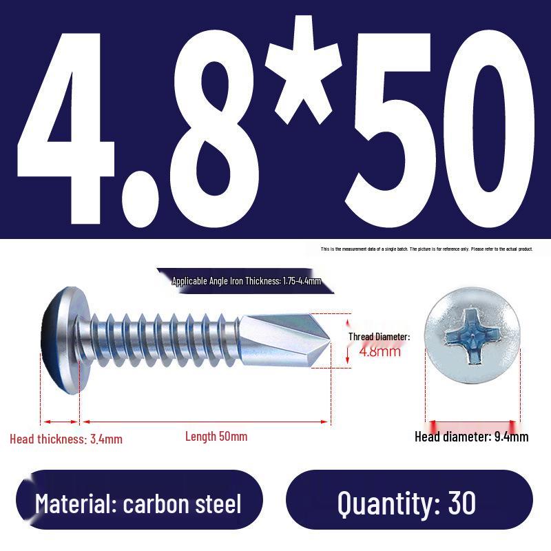 Stainless Steel 304 Phillips Round Head Self-Drilling & Tapping Screws, M3.9/M4.8/M5.5 Swallowtail Bolts