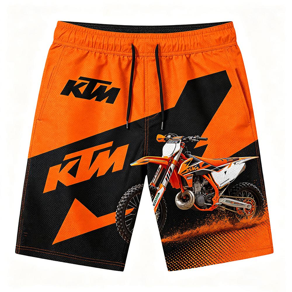 

F1 KTM Motorsport Плавки Мужские Летние Быстросохнущие Пляжные Шорты для Серфинга Повседневные Спортивные Стиль Гонки На Шнурке Плавки XS