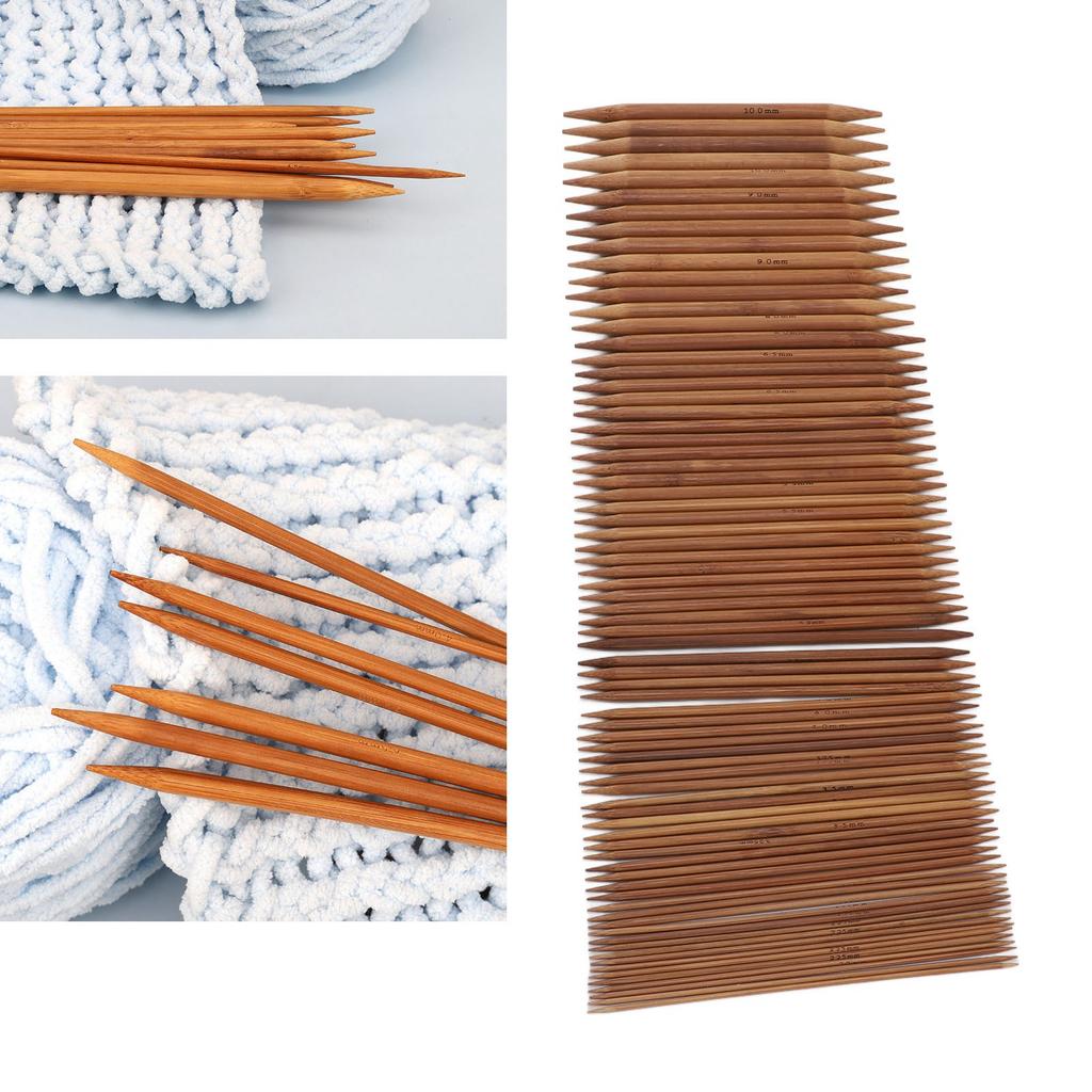 75 Pieces Knitting Needles Set Carbonized Bamboo Sweater   Double Pointed Knitting Needles