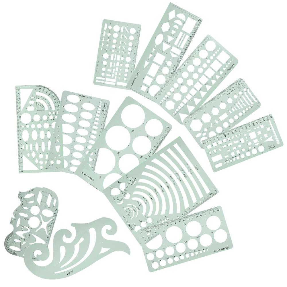 12pcs Ruler Set Curve Shaped Grading Rulers for Sewing Pattern Designs Drawing Template