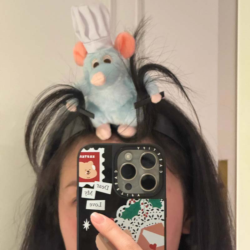 Disney Čepička Ratatouille Kreslená plyšová panenka Čelenka Francouzská široká spona do vlasů Fotostyl Headdress Kreativita Kawaii Dívčí dárek