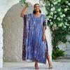 Bohemian Beach Kaftan Dresses for Women Tie Dye Summer Maxi Robe Summer Swimsuit Cover Ups Holiday Bathing Suits Factory Supply Big Sales