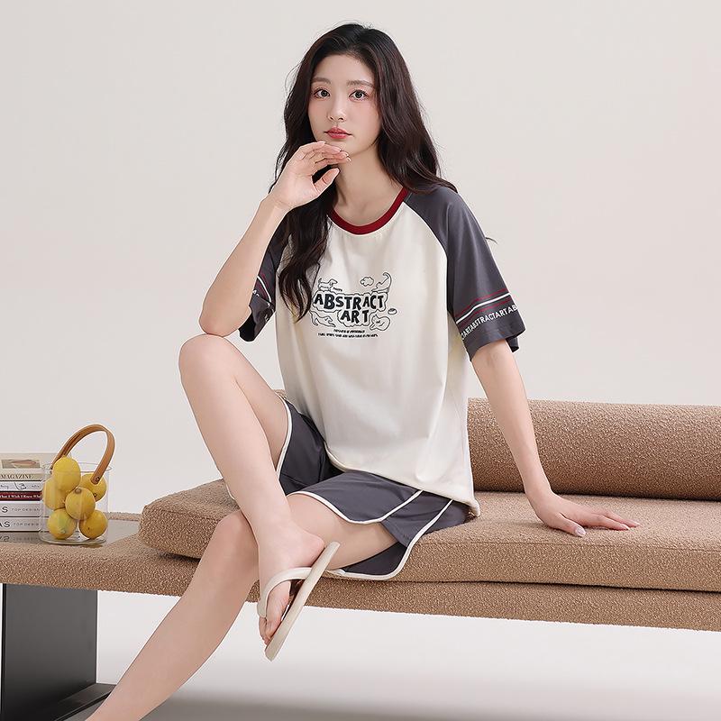 Women's 2026 Summer Cute Printed 100% Cotton Pajamas – Comfortable, Skin-Friendly, Wearable as Outerwear