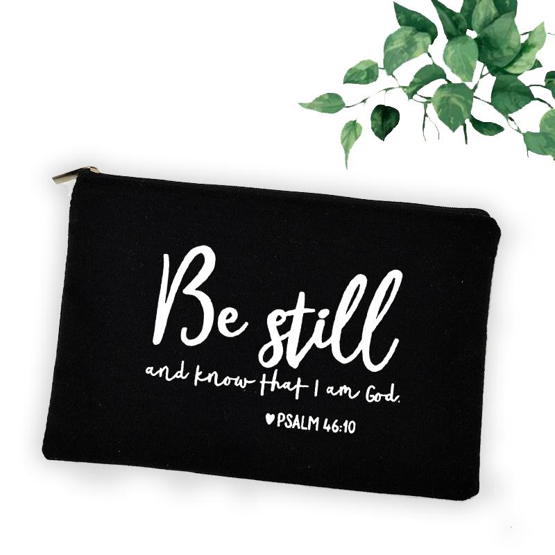 Cross Jesus Faith Christian Cosmetic Bag Girl Lipstick Bags Women Make Up Organizer Pouch Toiletry Case Pencil Bag Easter Gifts
