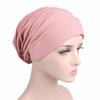 New Elastic Fashion Turban Hat Solid Color Women Warm Winter Headscarf Bonnet Inner Hijabs Cap Muslim Hijab Femme Wrap Head