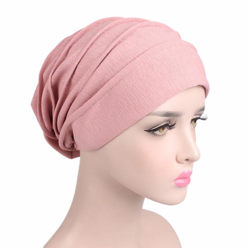 New Elastic Fashion Turban Hat Solid Color Women Warm Winter Headscarf Bonnet Inner Hijabs Cap Muslim Hijab Femme Wrap Head