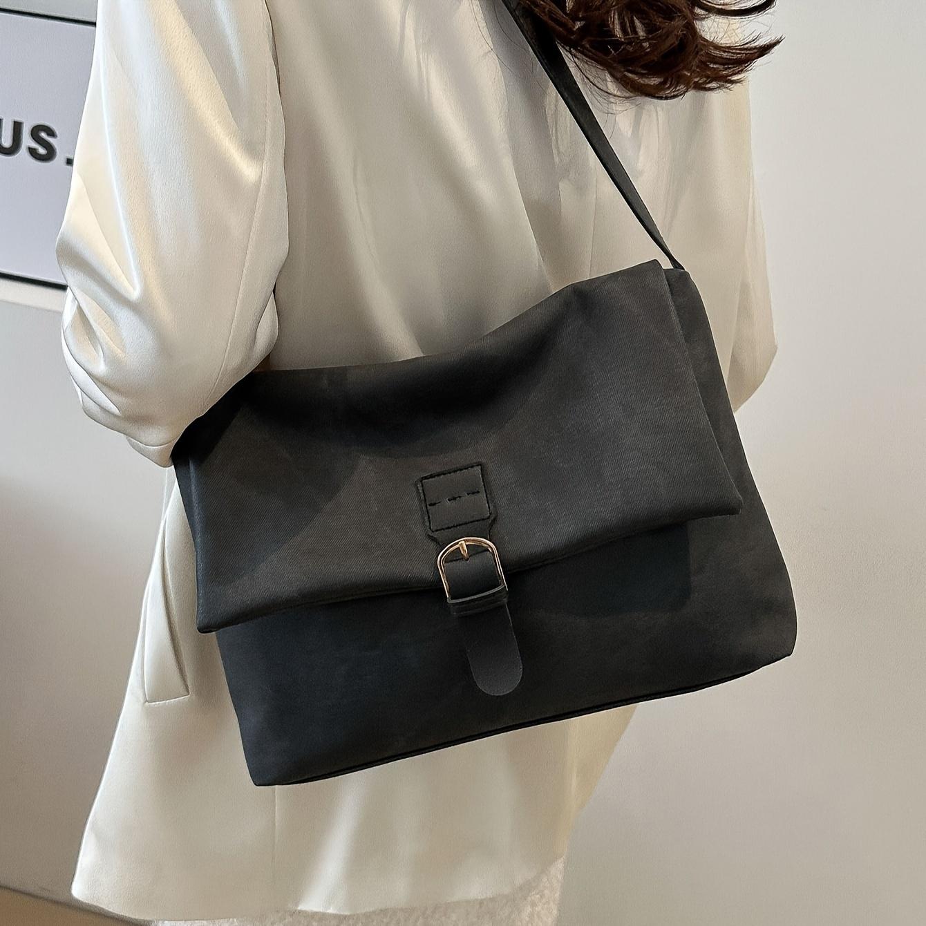 

Женская кожаная сумка через плечо в винтажном стиле, шикарный дизайн, повседневная сумка через плечо, элегантная повседневная сумка для путешествий чёрный