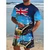 Summer Fashion Comfortable Loose Large Creativity 3D Printed Two-piece Set Casual Sports Versatile Round Neck Short Sleeved Men's Sports Wear