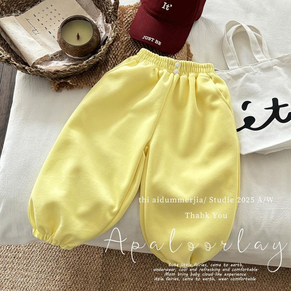 Spring Autumn Children Pants Casual Sports Trousers Boys Girls Korean Solid Color Fashion Versatile Kids Baby Clothing Pants