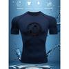 Mens White Compression Short Sleeve T-Shirt Cartoon Monkey Weightlifting Graphic Quick Dry High Elasticity Gym Workout And BJJ Athletic Top