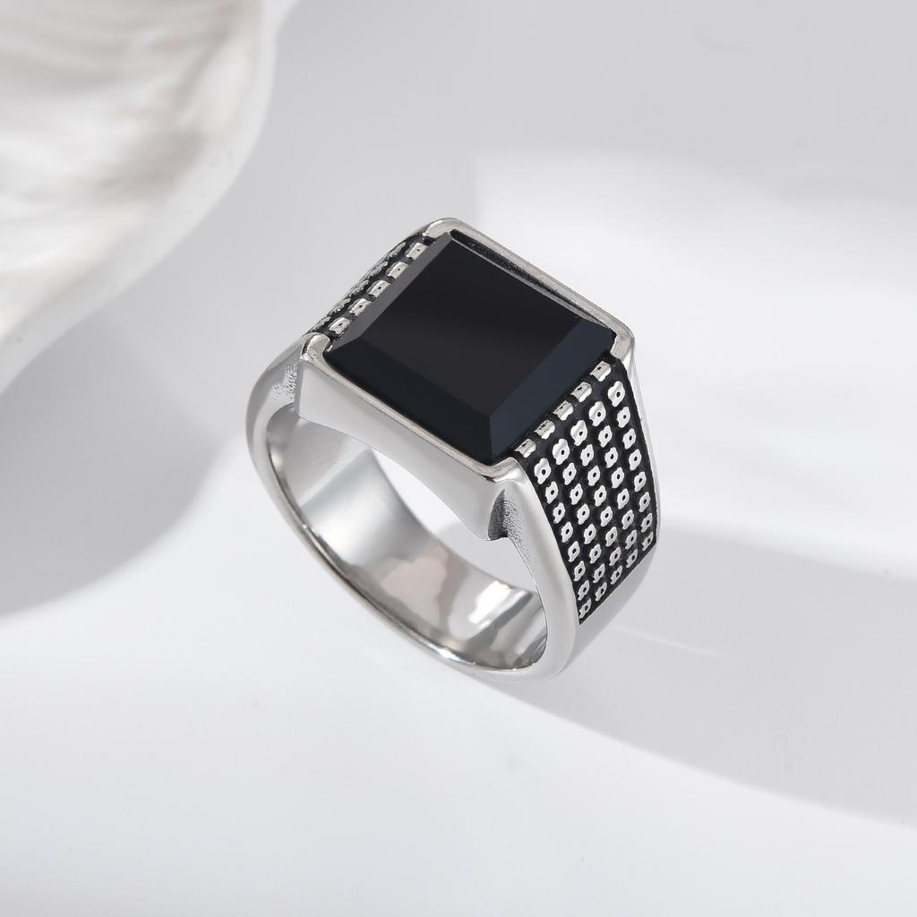 A3510 Men's/Women Trend High Quality 316LStainless Steel Multiple Colors Zircon Style Onyx Golden Rings Jewelry