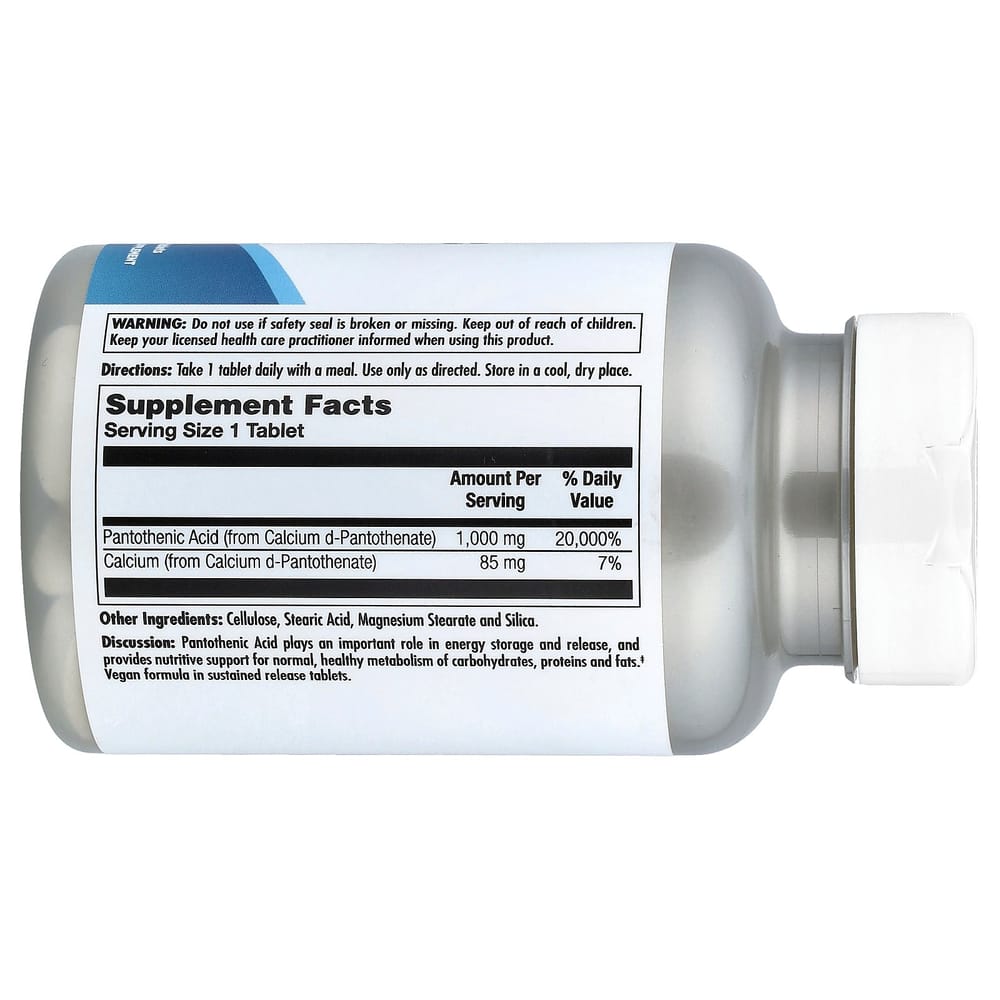 KAL Pantothenic Acid 1000mg 100 Tablets