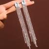 Diamond-Encrusted Long Fringed Earrings, Fashionable Super-Flash Temperament Earrings, Niche Light Luxury Earrings.