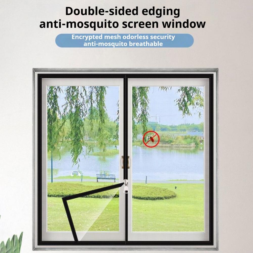 Family Protetion Window Mesh No-drill Window Screen Universal Fit Window Screen Replacement Kit with Mosquito-proof for Easy