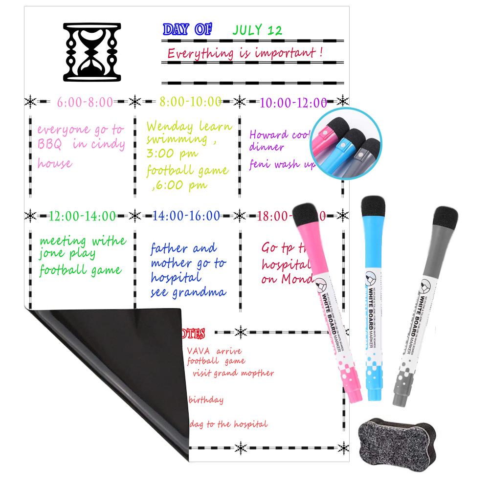 A3 Magnetic Erasable Monthly & Weekly Planner Whiteboard Set for Refrigerator
