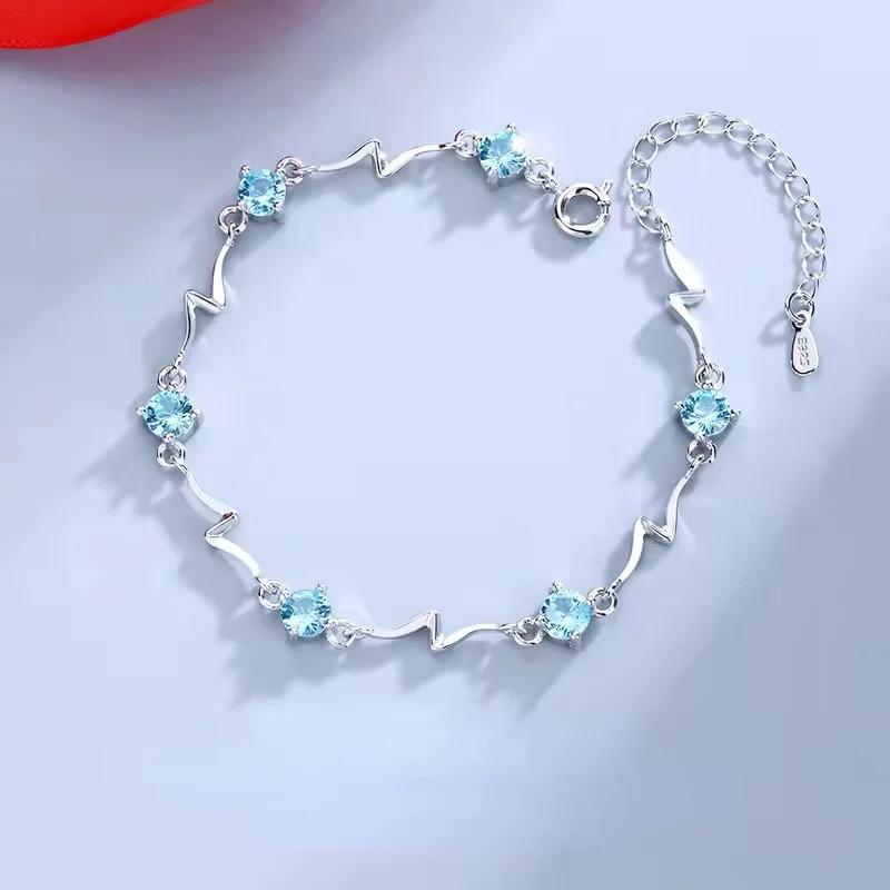 925 Silver Beautiful Stars Bracelets for Women Korean Designer Party Wedding Fashion Jewelry Holiday Gifts