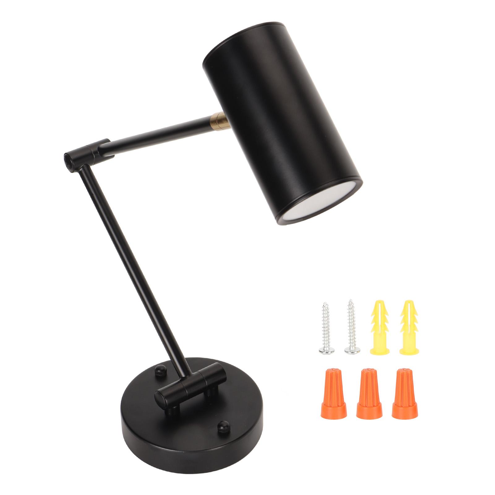 

Настенные бра с поворотным кронштейном и винтовым патроном E27 85265 В металлический светильник с 3000 К теплой лампочкой на стену чёрный