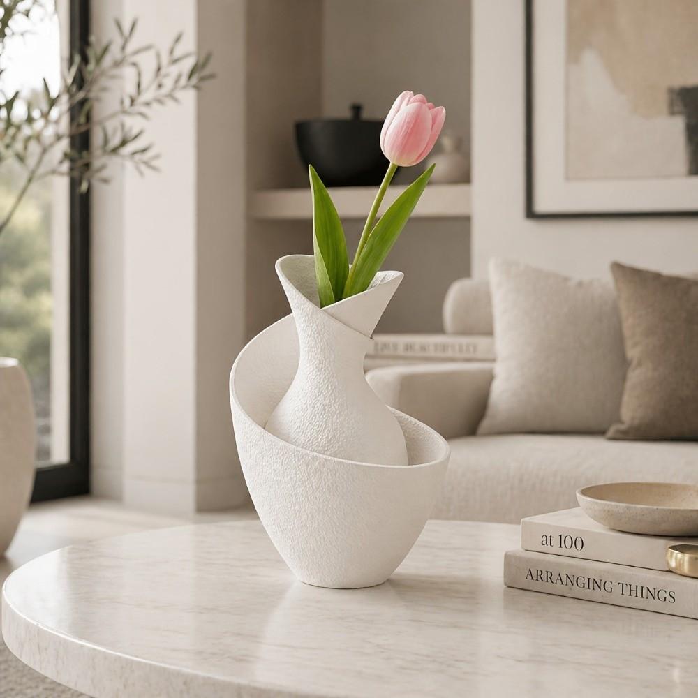 Unique Minimalist Vase Geometric Shaped Flower Arrangement Ornaments Light Luxury Vase Bedroom