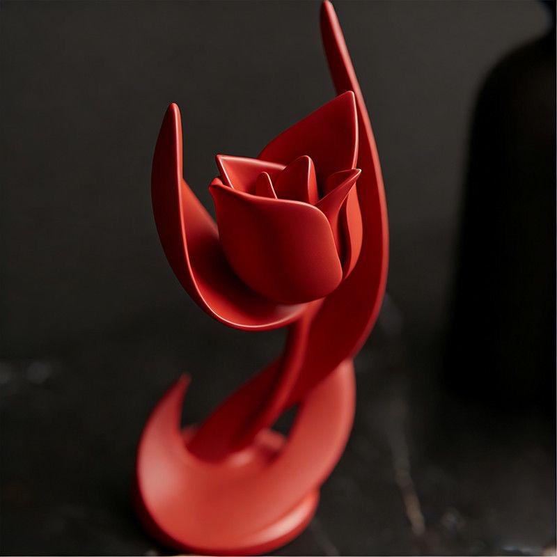 3D Printed Minimalist Abstract Rose Figurine – INS Style Home Desktop Decoration