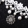 Women's Dangle Girl Flower Lace Collar Gift Gothic Jewelry White Beads Necklace Choker