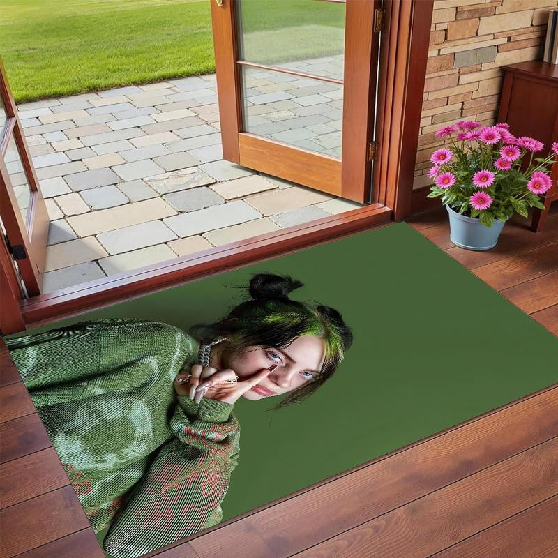Tappeto in Peluche di Cristallo Billie Eilish Stampa Anti?Indumenti da notte?Tappeto da Pavimento Resistente per Decorazione Domestica Interna