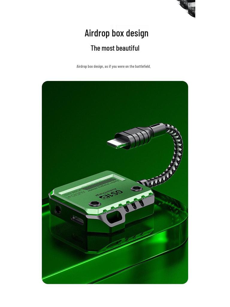 Pu Ji GS1 Sound Card: 2-in-1 Lightning Converter for Mobile Gaming