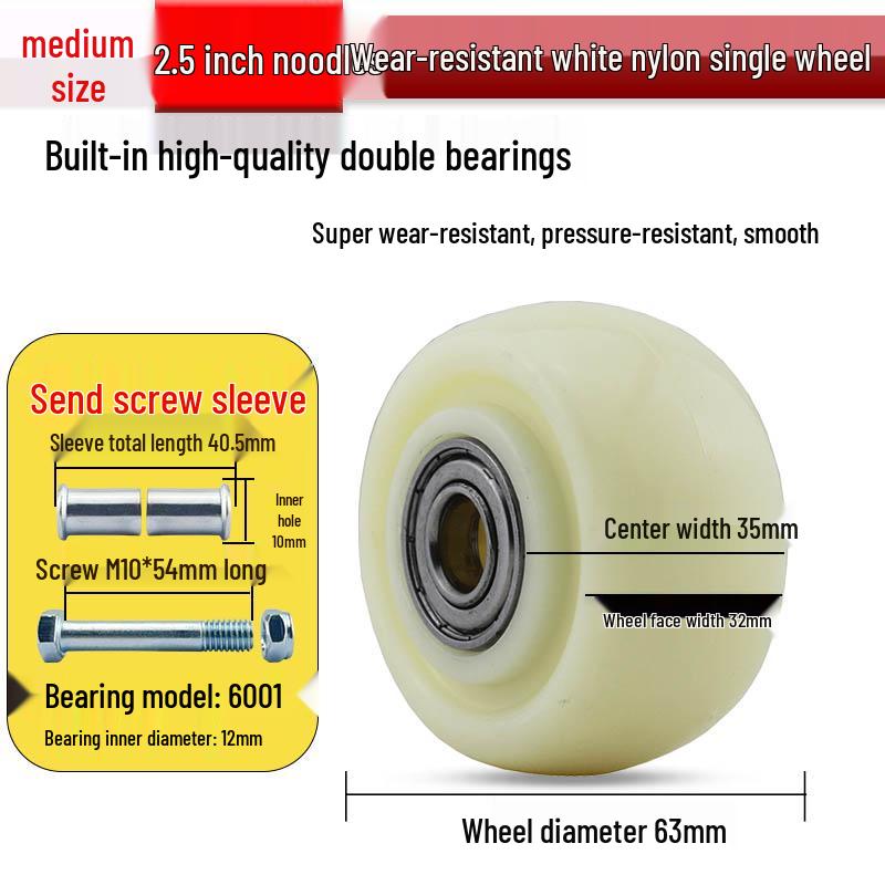 Nylon Swivel Caster Wheels: 2-6 inch Heavy-Duty Rubber & Flat Plate Options