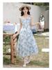 Vintage Floral Two-piece Dress Women 2026 Summer Elegant Long Strap Dress Female Korean Style Beach Evening Party Fairy Dresses
