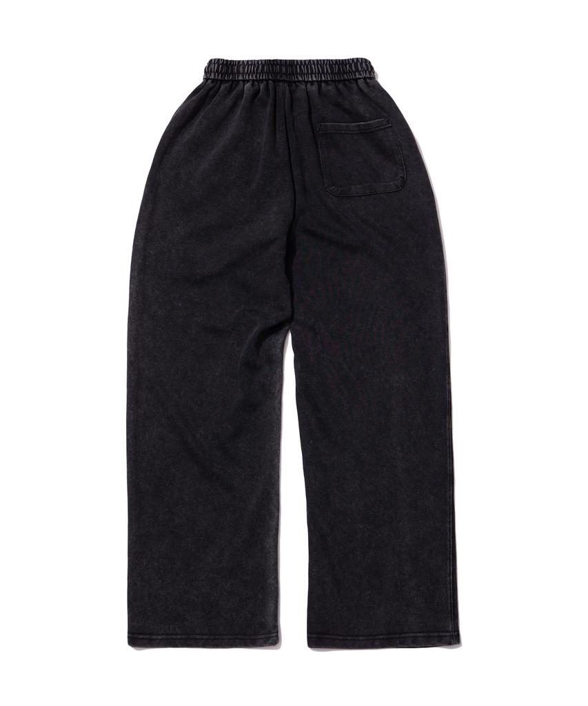 CREAM SODA LAB Quarter Teamplay Pigment Wide String Pants Black White