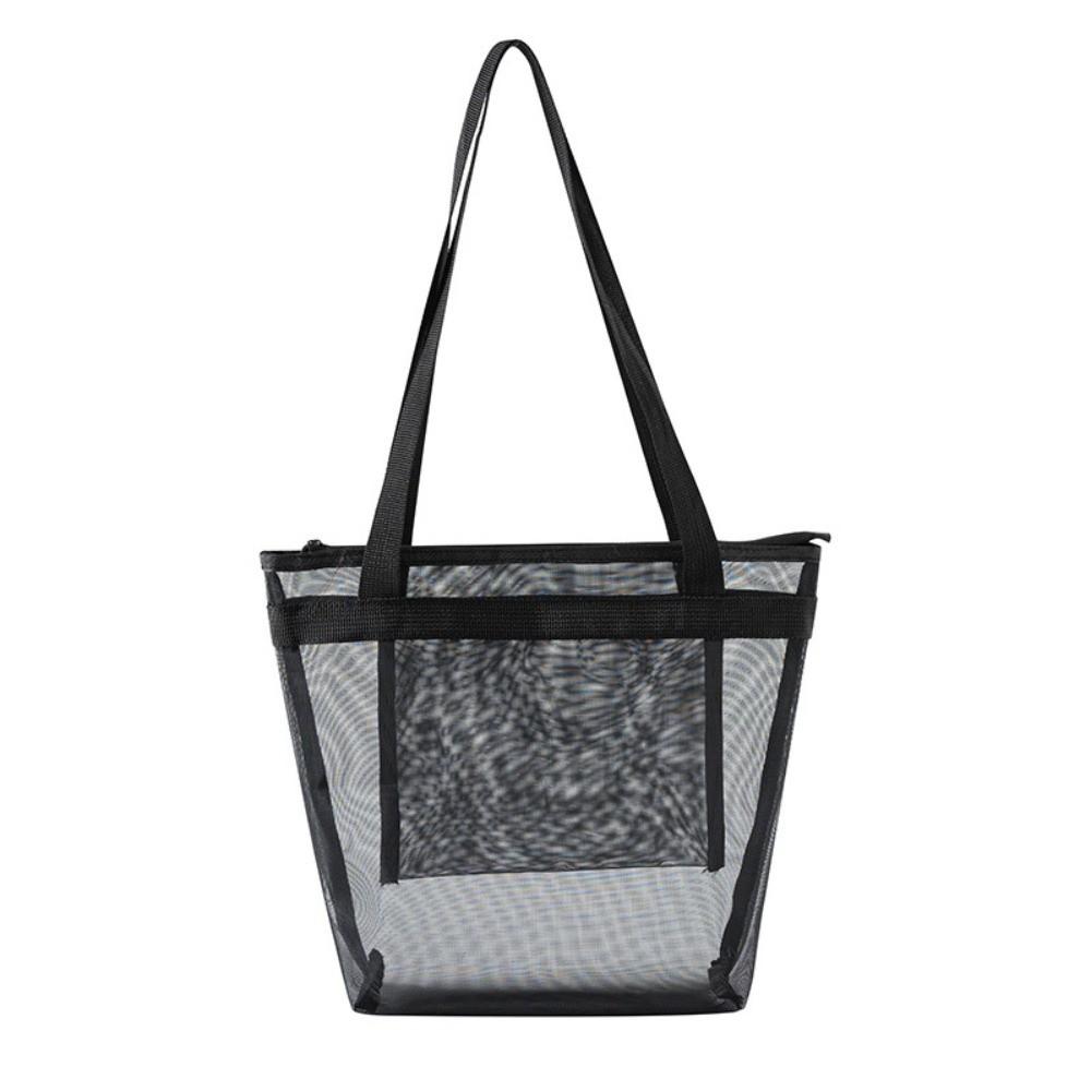 Large Capacity Mesh Beach Bag Lightweight Quick Dry Travel Storage Bag Breathable with Zipper Swim Bag