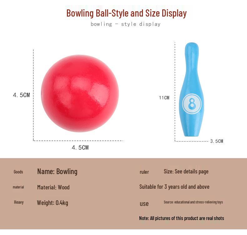 Toddler Wooden Number Bowling Game: Educational Parent-Child Interaction Toy