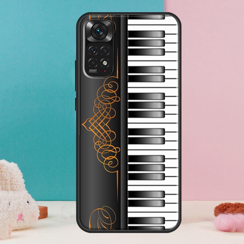 Piano Keys Musical Case For Xiaomi Redmi Note 12 11 10 9 8 Pro 9S 10S 11S 12S Redmi 12C 9A 9C 10A 10C Coque