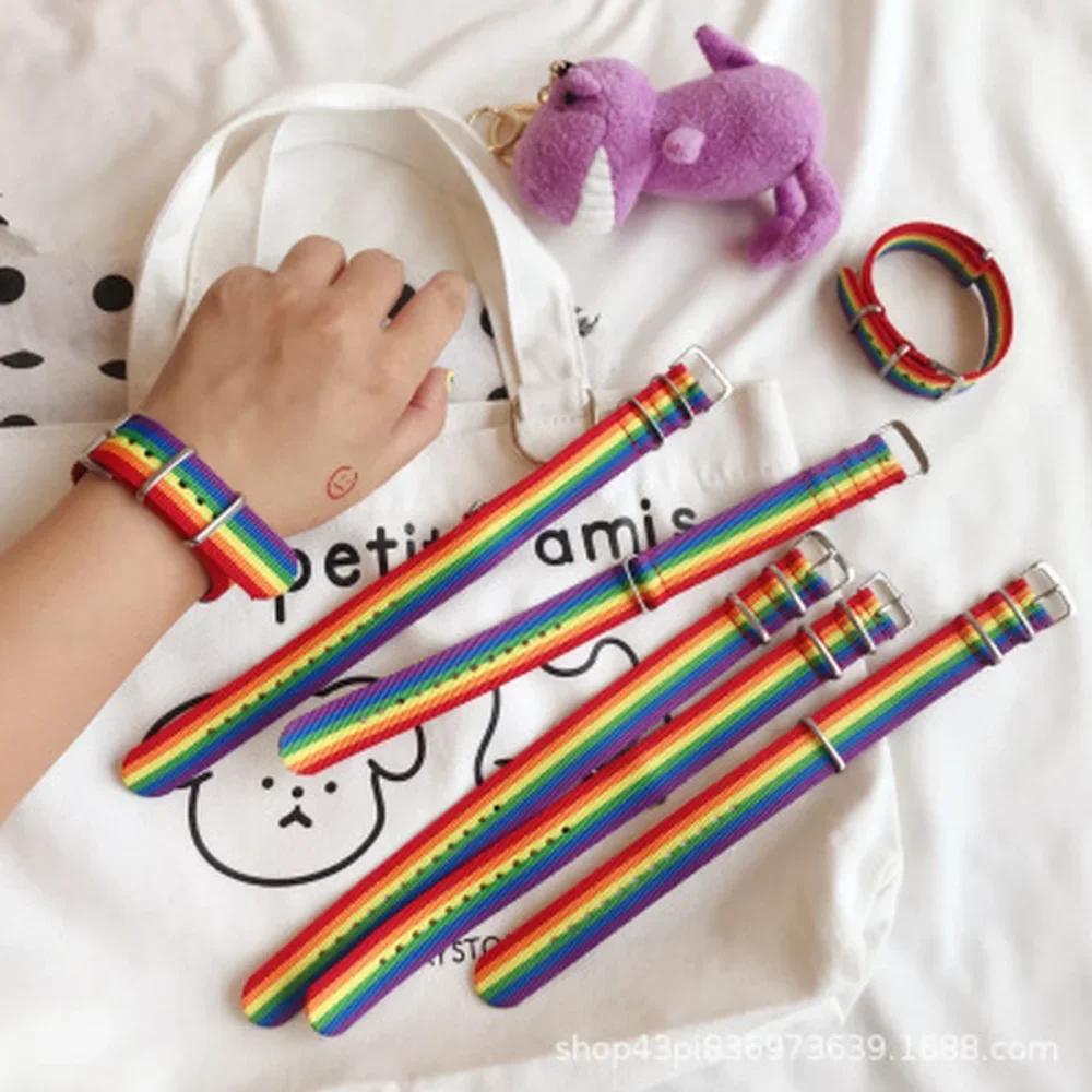 Nepál Rainbow Lesbičky Gayové Bisexuálové Transgender Náramky pro ženy Dívky Pride Pletené Pletené Muži Šperky pro pár Přátelství