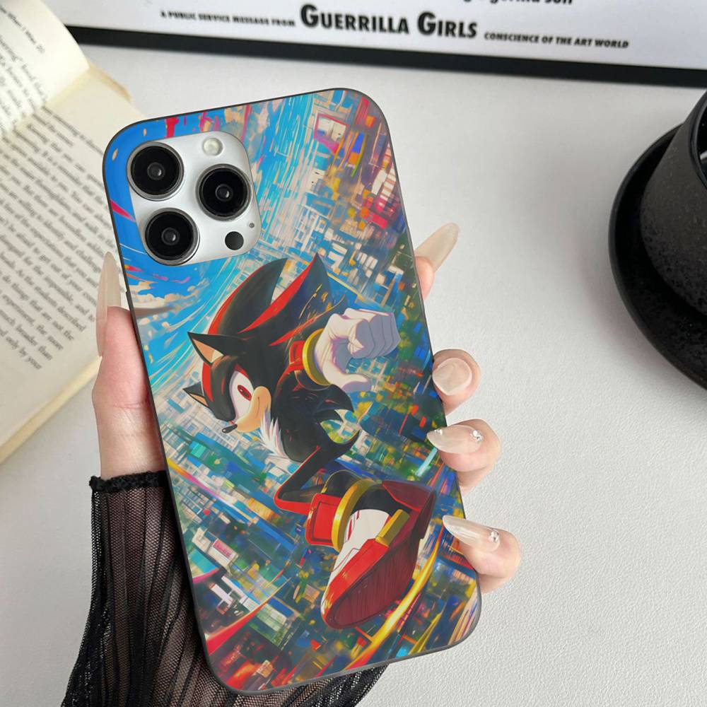 Game S-Sonic Movie Anime For IPhone 15 16 17 14 13 12 11 Pro Max 16E 16 Plus 17 Air Corrugated Shockproof Phone Cover