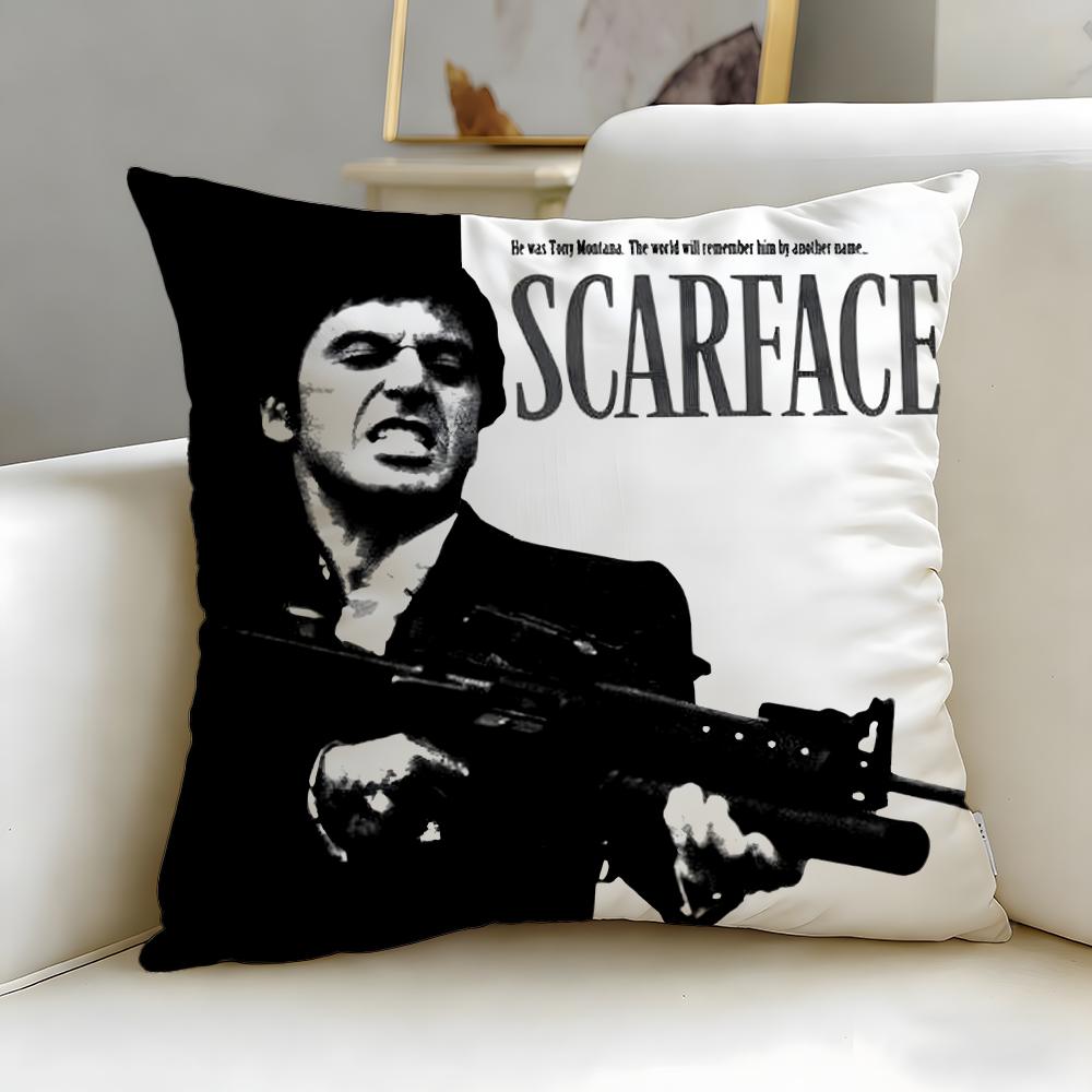 classic movie Scarface Cushion Cover Soft  EasyWash Pillow Case  Versatile for Couch Bed Travel and Office