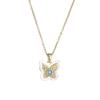 Women's Butterfly Zirconia Clavicle Necklace: Elegant, Fashionable, Titanium Steel Jewelry