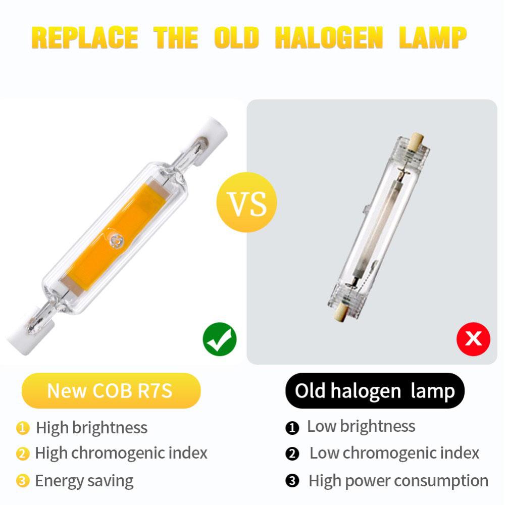R7S LED Lamp COB Glass Tube 78MM 8W 118MM 13W Replace Halogen Bulb J78 J118 Lamparda Spot Light AC220V 240V