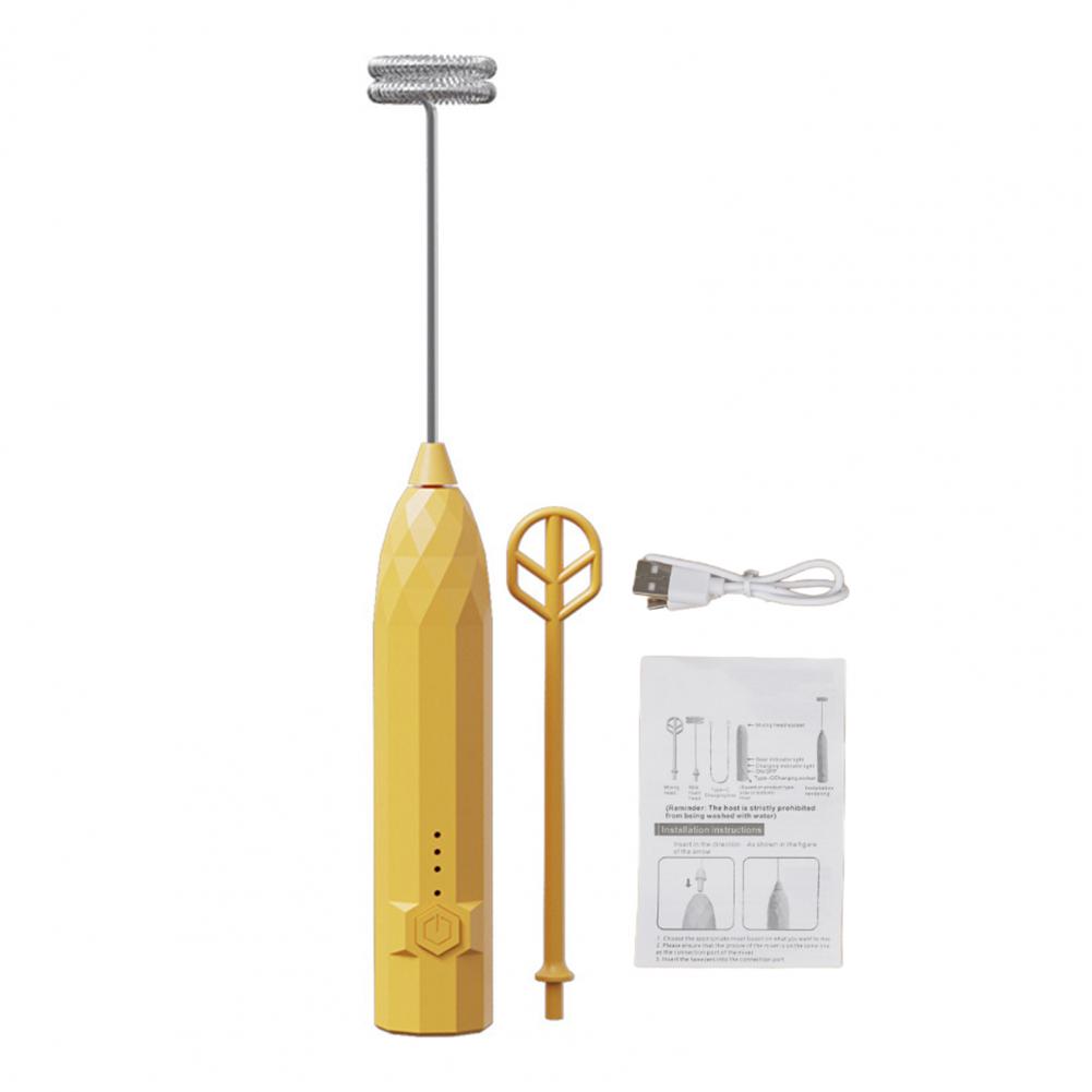 Mini Milk Frother Rechargeable Electric Milk Frother Handheld Stainless Steel Mixer for Coffee Eggs Low Noise Egg Whisk Kitchen